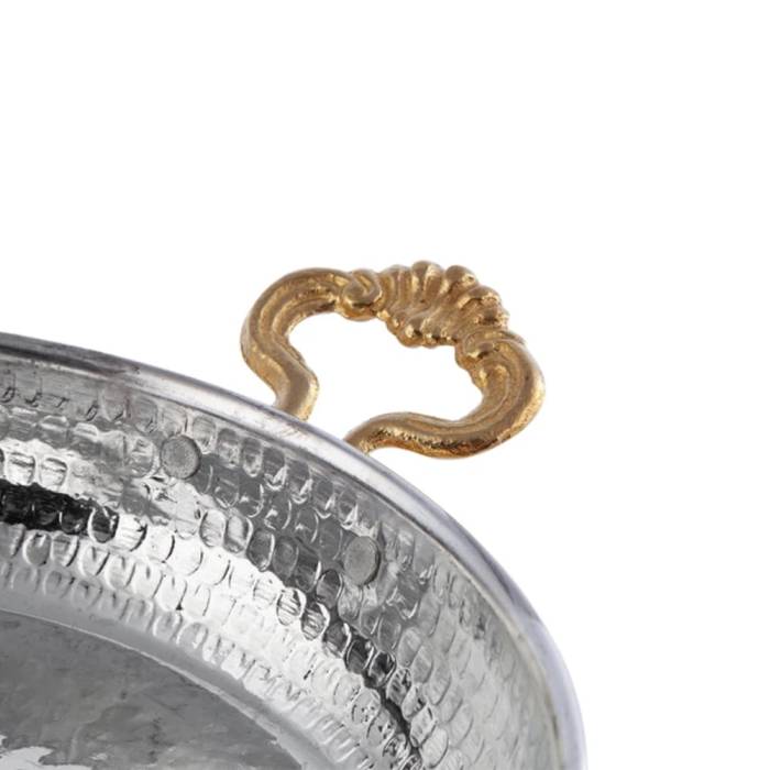 Bakır Sahan ve Ahşap Altlık 14 cm - 2