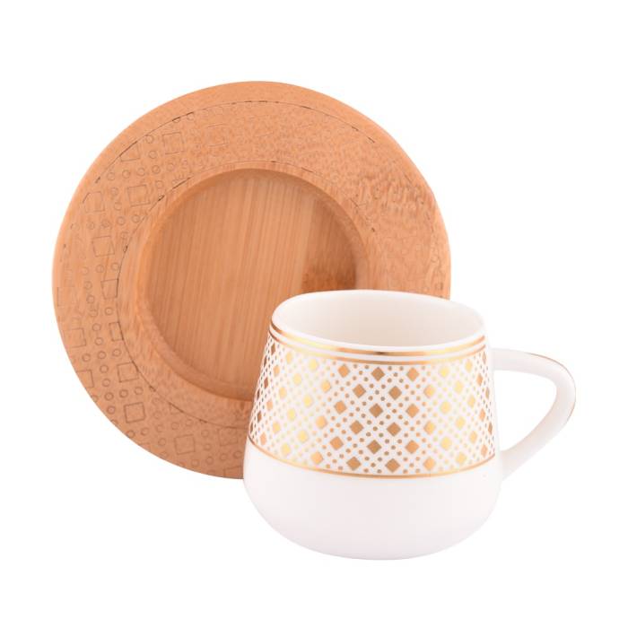Bambum Hanzade 6 Kişilik Kahve Takımı Desen Altlıklı B0933 - 1
