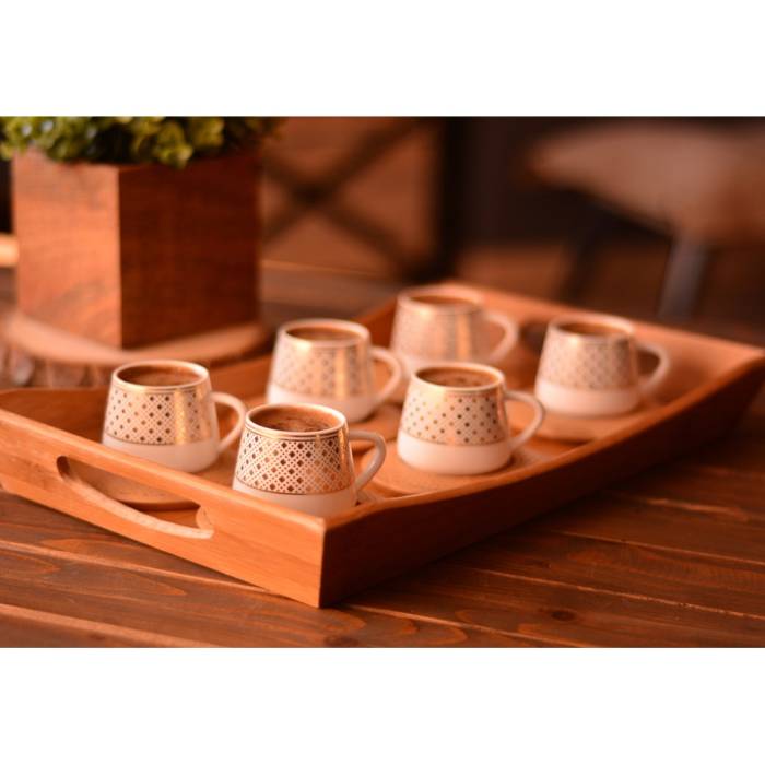 Bambum Hanzade 6 Kişilik Kahve Takımı Desen Altlıklı B0933 - 3