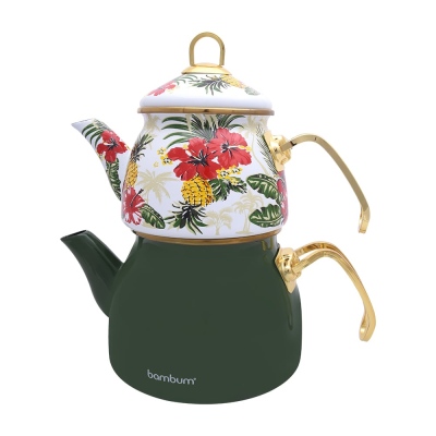 Bambum Summer - Teapot Set Green Patterned - Bambum