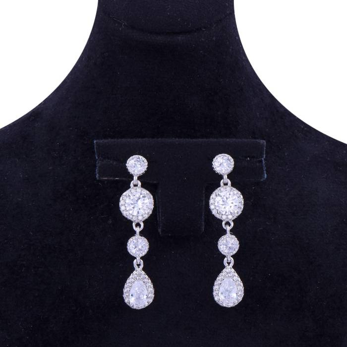 Kadın 925 Ayar Gümüş Küpe (ZRK 2200) Sallantılı Damla Model - 2