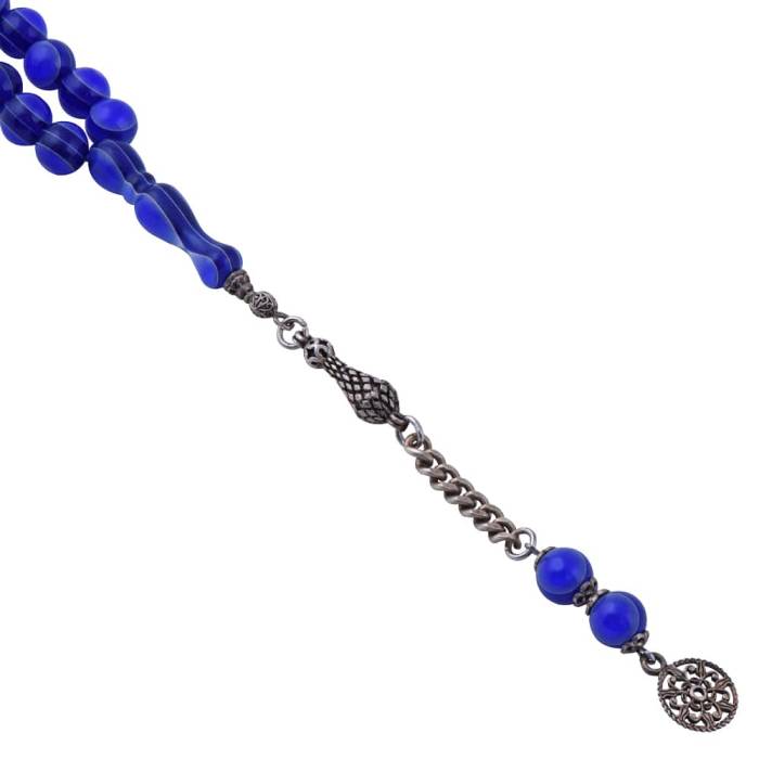 Blue French Galalith Rosary ELT 06 - 3