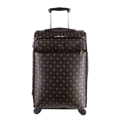 Cantas CS Printed 4 Wheeled Cabin Suitcase 555/012 Brown - Cantaş