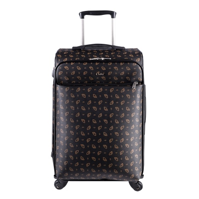 Cantas CS Printed 4 Wheeled Cabin Suitcase 555/012 Black - Cantaş