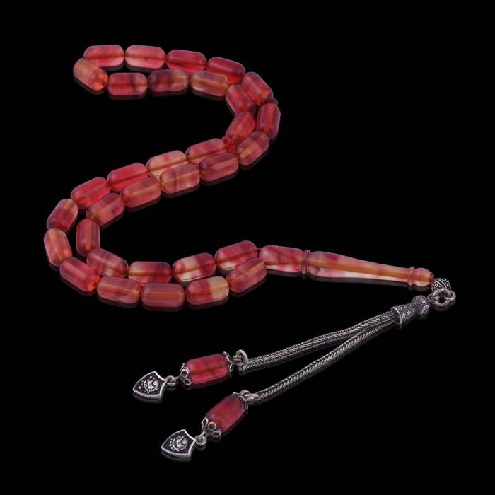 Capsule Cut Squeezing Amber Rosary TBU01 - 2