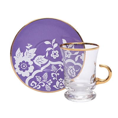 Decorium Çay Takımı Kulplu 12 Prc Lila M01746 - Decorium