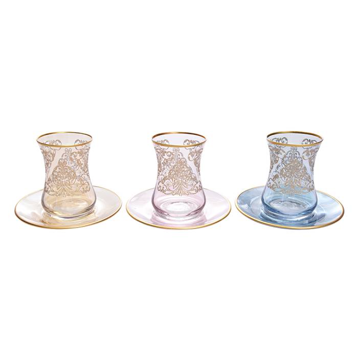 Decorium Çay Takımı Kulpsuz 12 Prc Viola Ab 3 Renk Ars 719 M00719 - 2