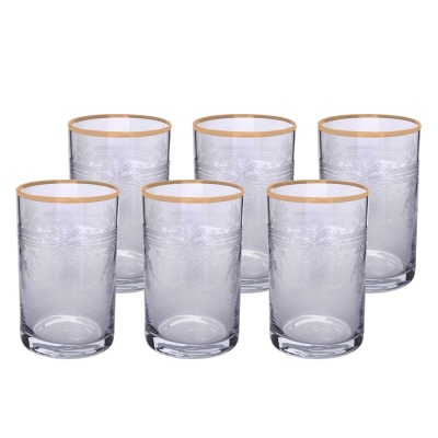 Decorium Kahve Yanı Su Bardağı 6'lı Tumbler Elit 01 Altın - 2