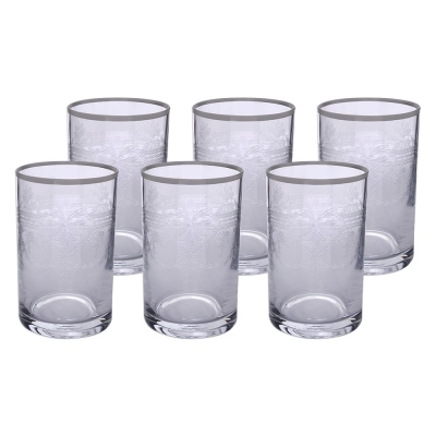 Decorium Kahve Yanı Su Bardağı 6'lı Tumbler Elit 02 Platin - 2