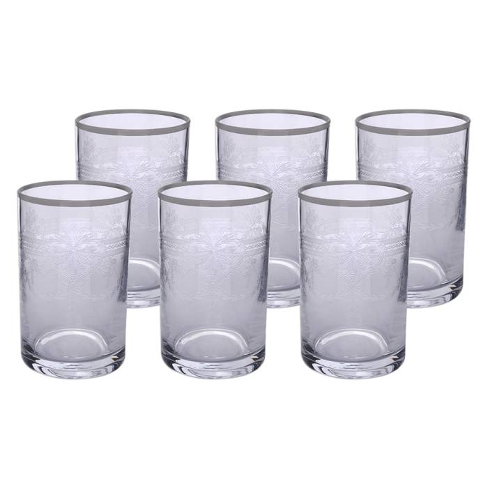 Decorium Kahve Yanı Su Bardağı 6'lı Tumbler Elit 02 Platin - 2