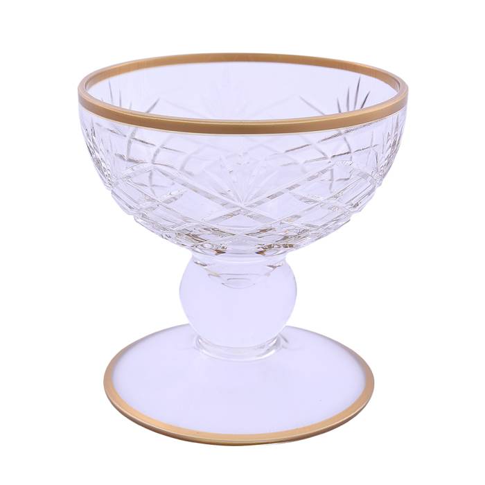 Dekorlu Ayaklı Şekerlik Gold 727D - 1