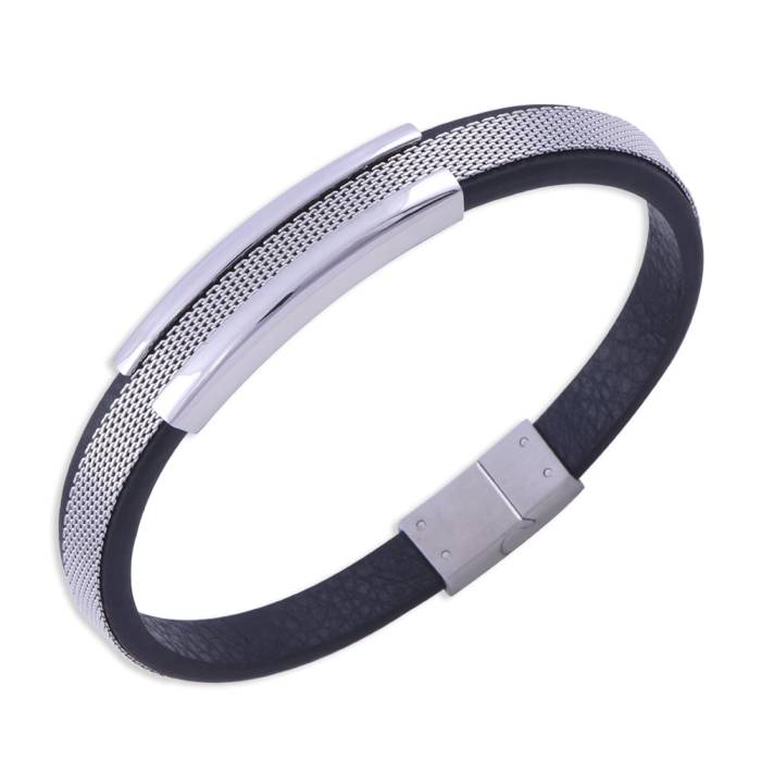 Erkek Çelik Kelepçeli Hasır Bileklik CB 5004 NS-06222 - 1