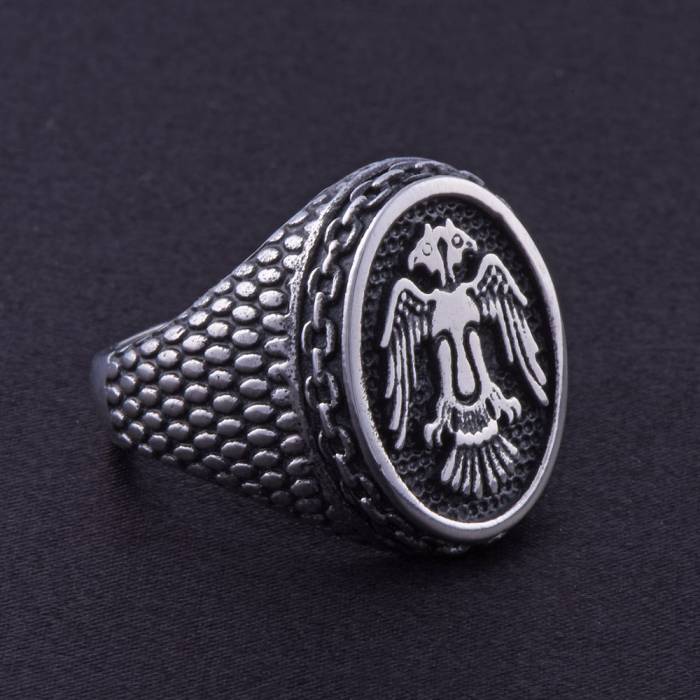Erkek Çelik Yüzük CR 5001 Çift Başlı Kartal Model No:1 - 3