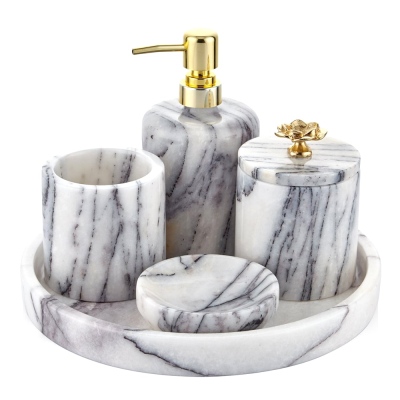 Evza Marble Bathroom Set Lotus Lilac - SETABIANCA