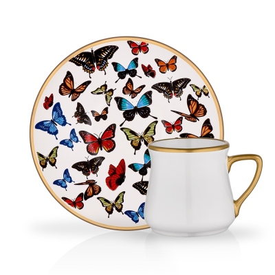 Glore Türk Kahvesi Fincanı 6'lı Butterfly - Glore