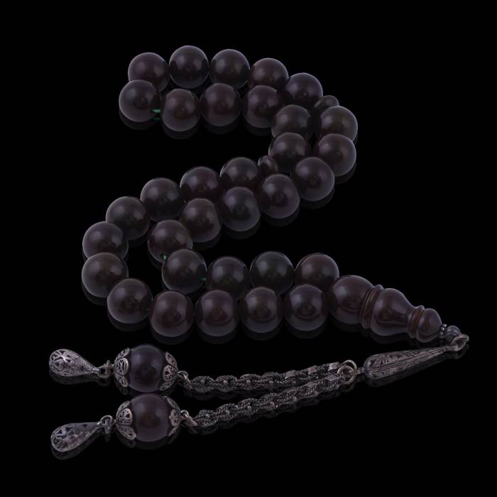 Green Sphere Cut Katalin Rosary 21 Gr 925 Sterling Silver Tasseled Sb 04 - 2
