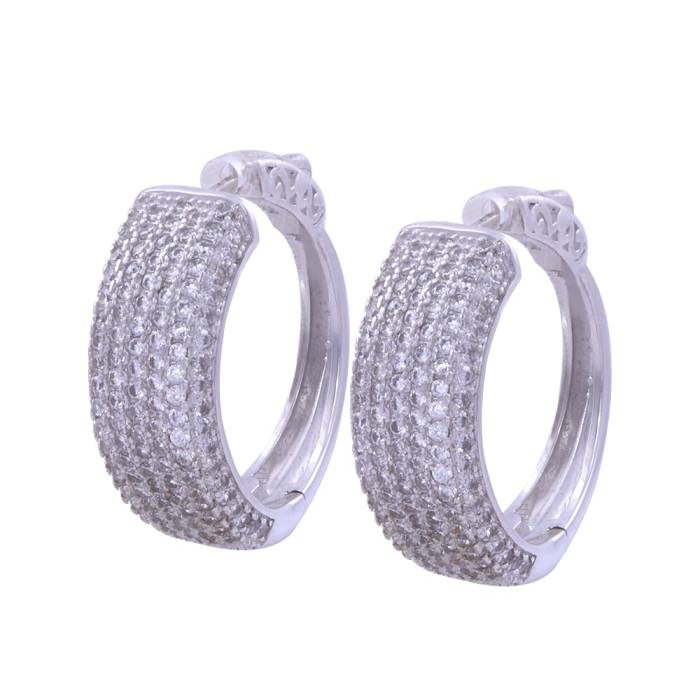 Ring Model 925 Sterling Silver Earrings - 1