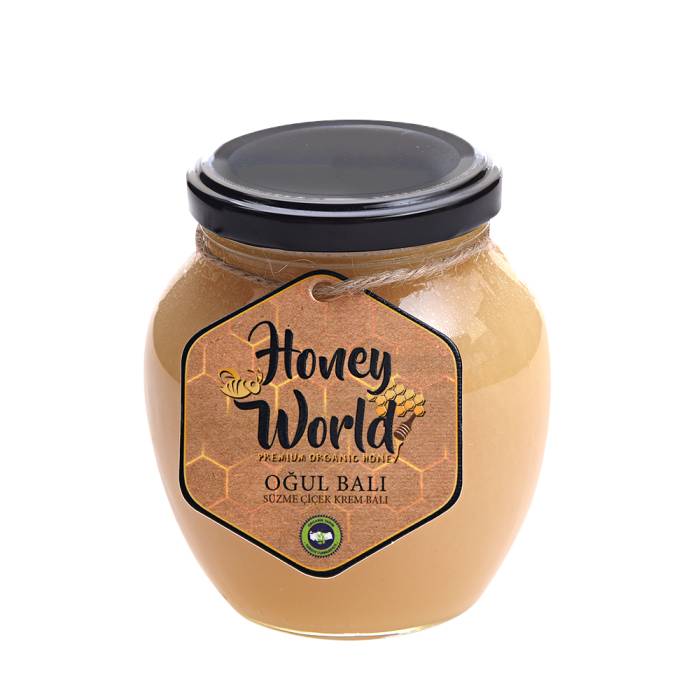Honey World Organic Son Honey Strained Flower Cream Honey 470 Gr - 1