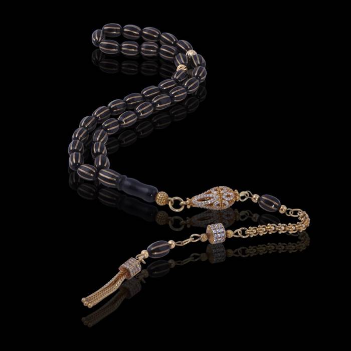 Embroidered Squeezing Amber Rosary No 2 ELT36 - 3