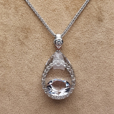 NusMond001 Beyaz Zirkon Kolye - 2