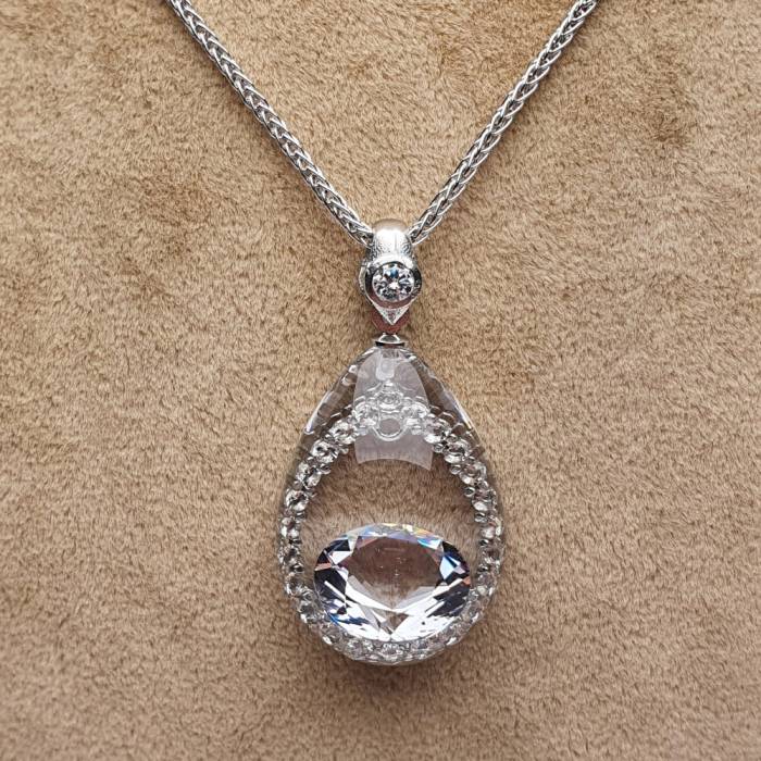 NusMond001 Beyaz Zirkon Kolye - 2