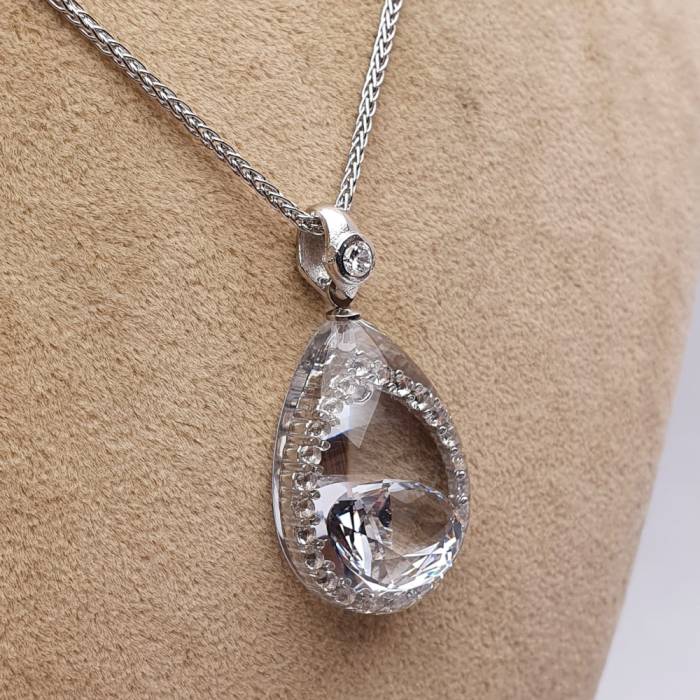 NusMond001 Beyaz Zirkon Kolye - 4