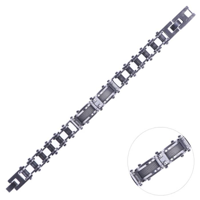 Nusnus Erkek Çelik Bileklik CB 5006 Gümüş - 1