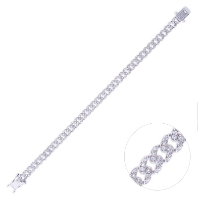 Nusnus Gümüş Kadın Bileklik (ZRK 2160) Su Yolu Taşlı Model 18.4 gr - nusnus