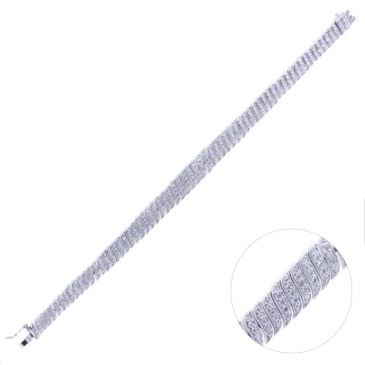 Nusnus Gümüş Kadın Bileklik (ZRK 2160) Taşlı Su Yolu Model 24.3 gr - nusnus