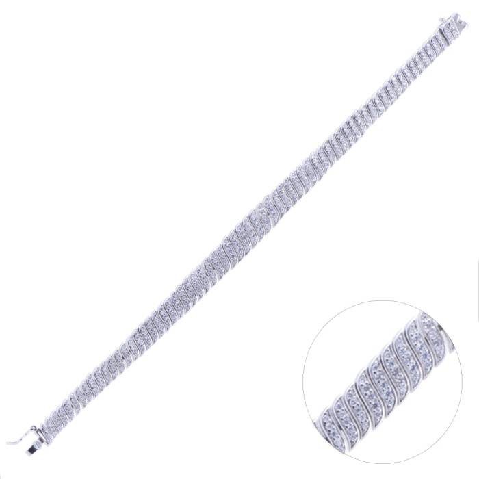 Nusnus Gümüş Kadın Bileklik (ZRK 2160) Taşlı Su Yolu Model 24.3 gr - 1