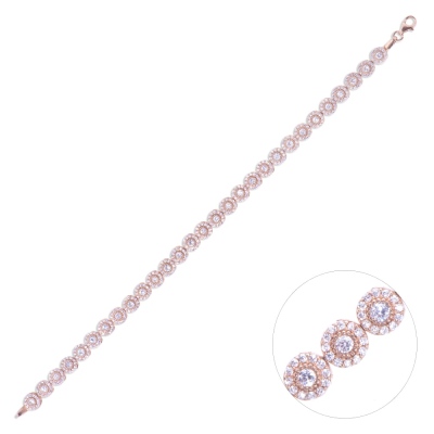 Nusnus Kadın Gümüş Bileklik Rose Gold 12.6 GR - nusnus