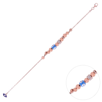 Nusnus Kadın Gümüş Bileklik Rose Gold ZRK 2160 6.6 GR - nusnus