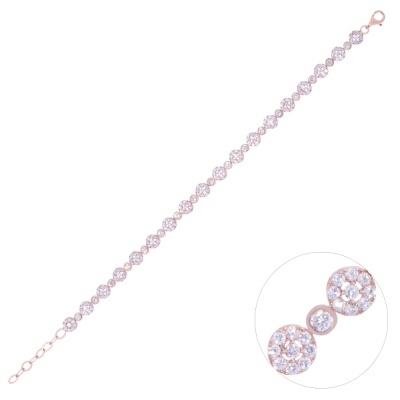 Nusnus Kadın Gümüş Bileklik Rose Gold ZRK 2160 7.9 GR - nusnus