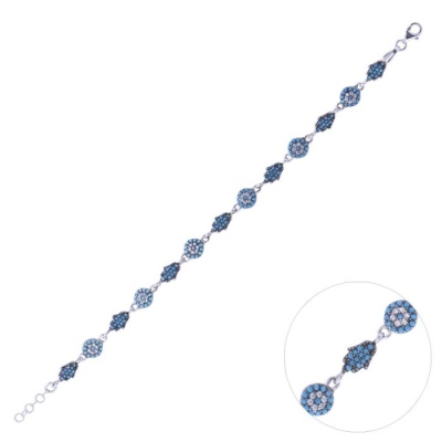 Nusnus Kadın Mavi Gümüş Bileklik 6.5 GR - 2