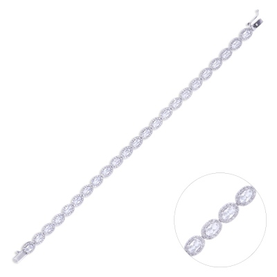 Nusnus Kadın Taşlı Gümüş Bileklik ZRK 2160 10.8 GR - nusnus