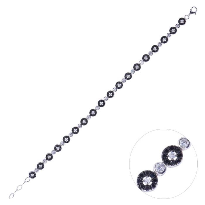 Nusnus Siyah-Gümüş Kadın Gümüş Bileklik ZRK 2160 8.4 GR - 1