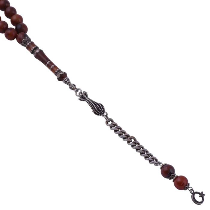 Silver Embroidered Sphere Cut Katalin Rosary Elt 27 - 3