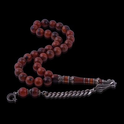 Silver Embroidered Sphere Cut Katalin Rosary Elt 27 - 2