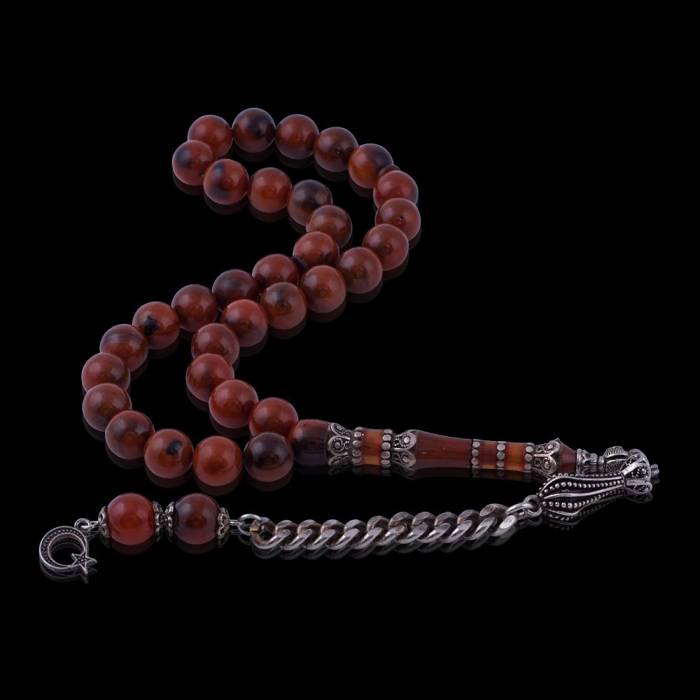 Silver Embroidered Sphere Cut Katalin Rosary Elt 27 - 2