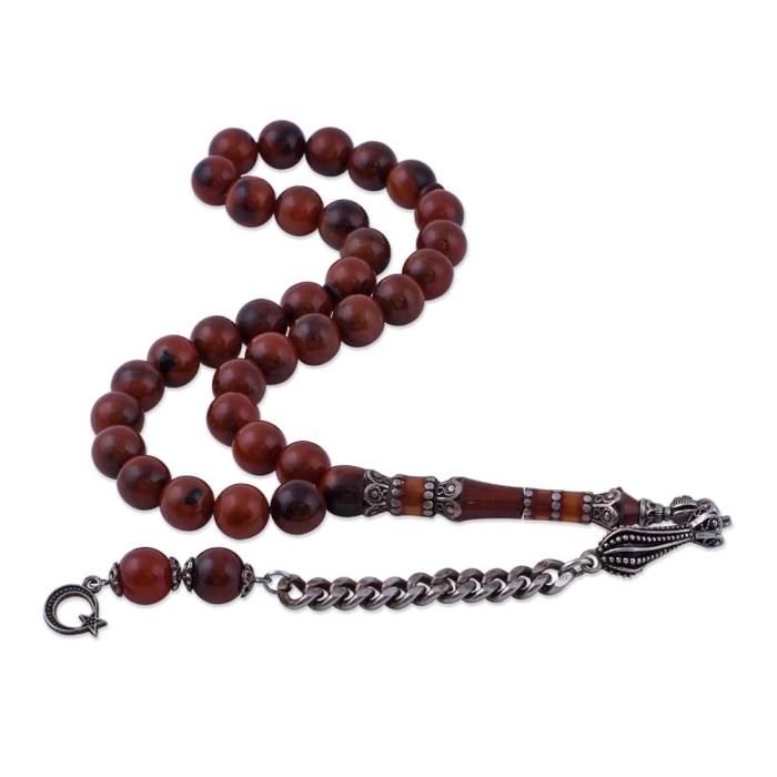 Silver Embroidered Sphere Cut Katalin Rosary Elt 27 - 1
