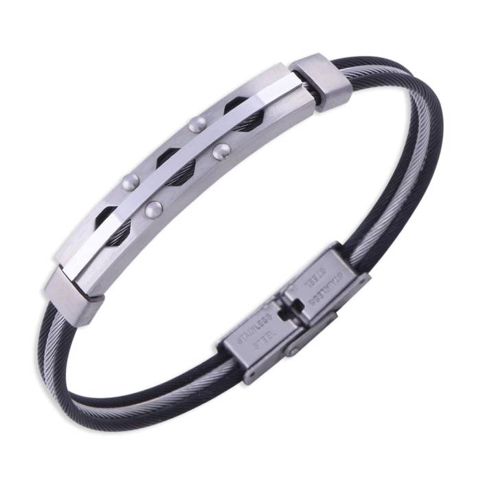 Siyah Çelik Erkek Bileklik CB 5003 NS-04046 - 1