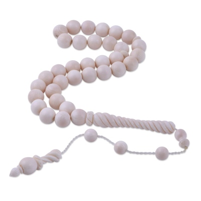 Sphere Cut Embroidered Ivory Rosary 41 Gr - 1