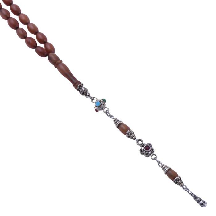 Spinned Amber Mink Colored Barley Cut Rosary ELT 19 - 3