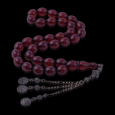 Spinning Amber Rosary 925 Sterling Silver Tasseled TBU46 - 2