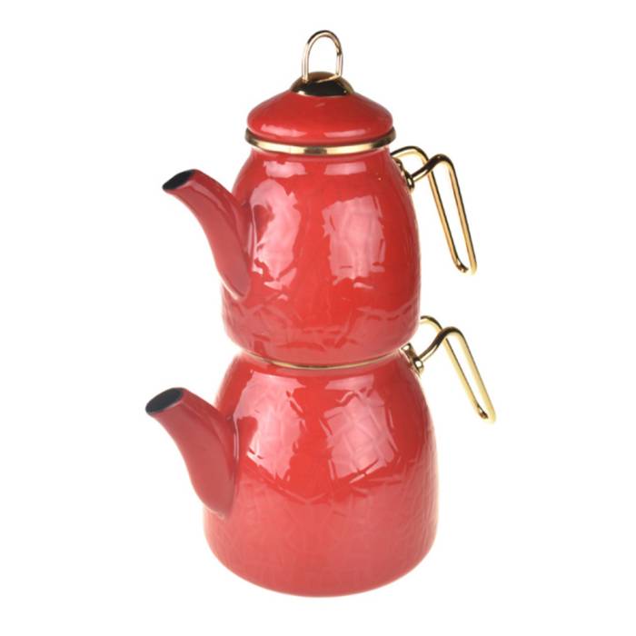 Taşev Sultan-Relief Teapot Set Red - 1