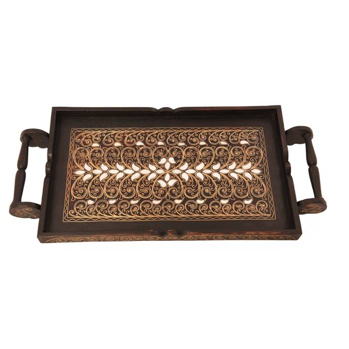 Wooden Tray Special Pearl Embroidered - 1